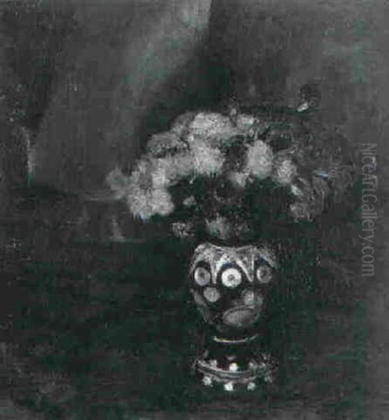 Blumenvase Oil Painting by Jean-Jacques Luscher