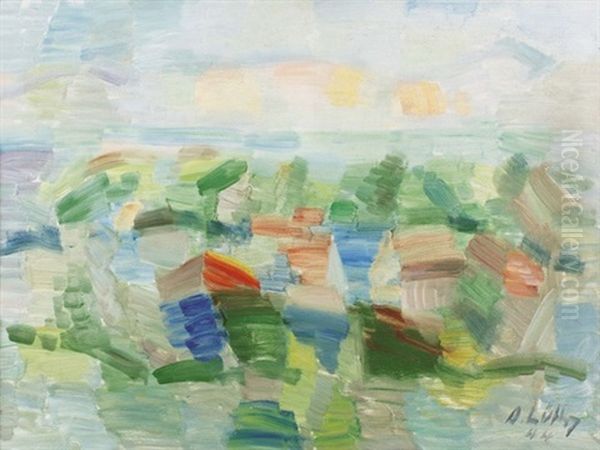 Abstrahierte Landschaft Oil Painting by Oscar Wilhelm Luethy