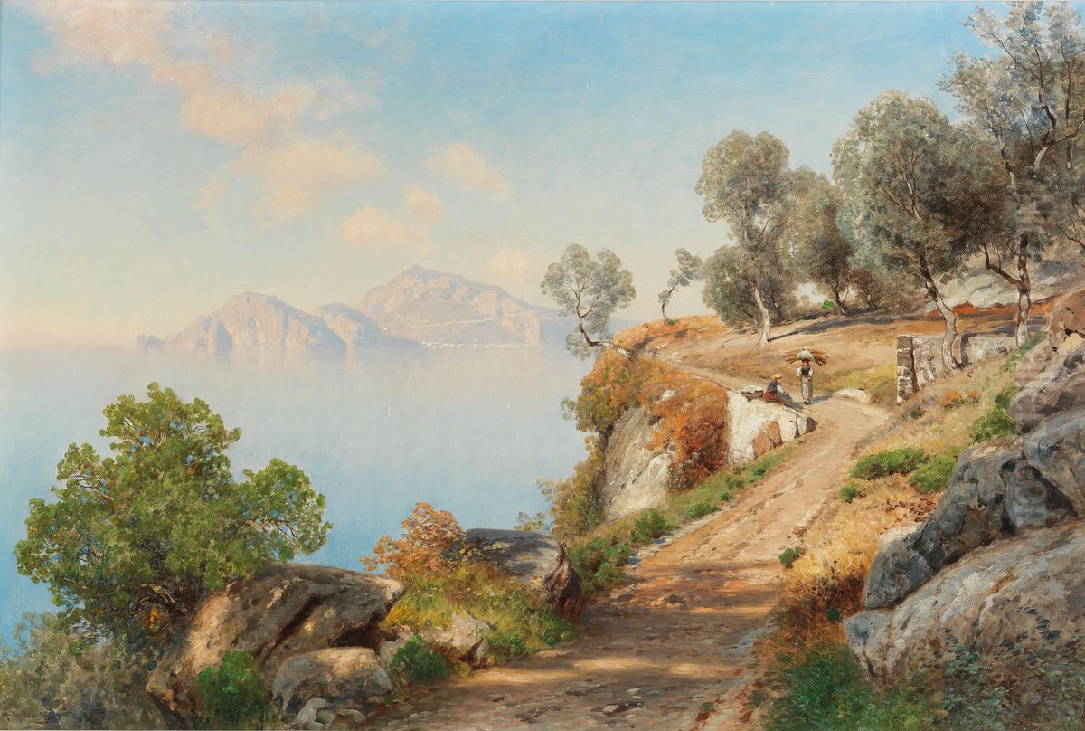 Blick Auf Capri Oil Painting by Ascan Lutteroth