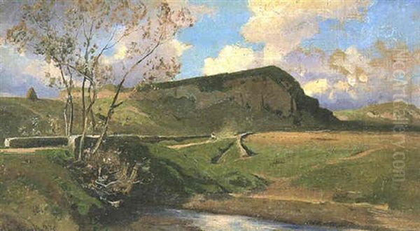 Italienische Landschaft, Blick Auf Die Via Flaminia Oil Painting by Ascan Lutteroth