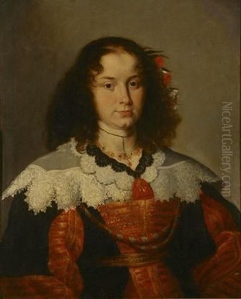 Portrait Of A Young Woman Oil Painting by Frans Luyckx