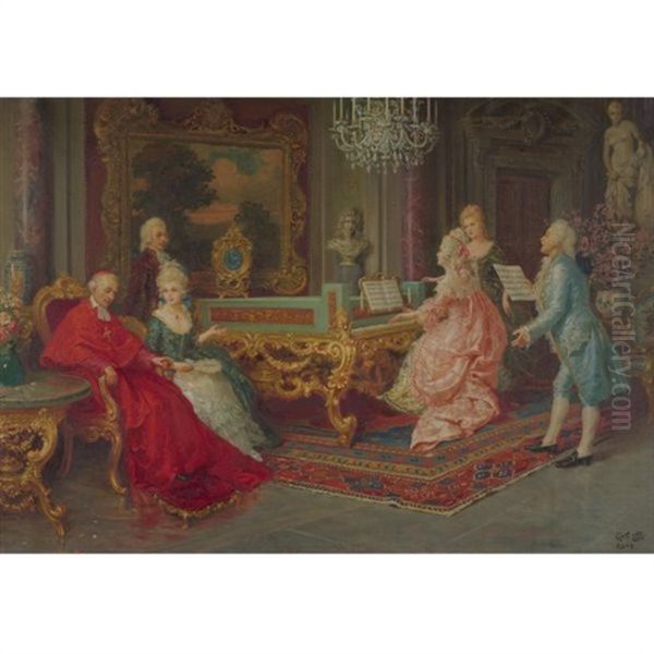 The Recital Oil Painting by Cleto Luzzi