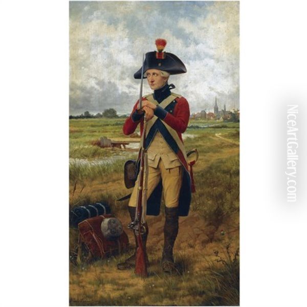 Portrait Of An Antwerp Patriot (symbol Of The Battle Of Turnhout) Oil Painting by Theophile Lybaert