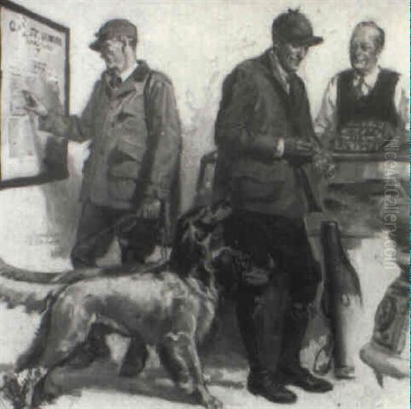 Going Hunting: Two Men Buying Super X Shells Oil Painting by Phillip Lyford