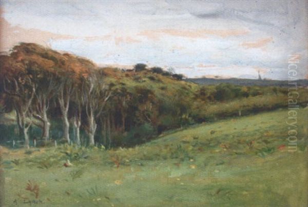 Prairie Et Arbres Oil Painting by Albert Lynch