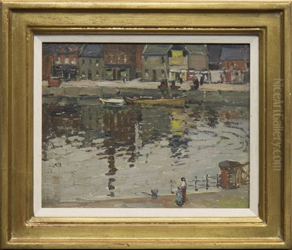 North Harbour, Ayr Oil Painting by Thomas Bonar Lyon