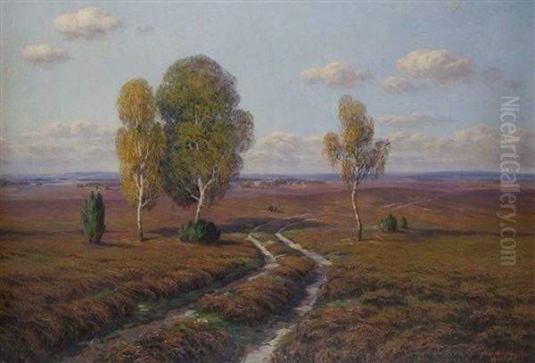 Herbstheide Oil Painting by Arnold E. Lyongrun