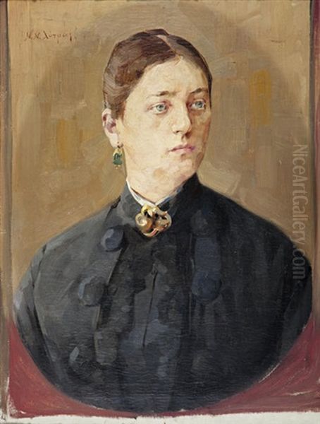 Portrait Of A Lady Oil Painting by Nicolas Lytras