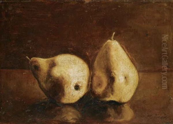 Still Life With Pears Oil Painting by Nikiforos Lytras