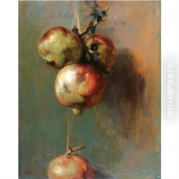 Pomegranates Oil Painting by Nikiforos Lytras