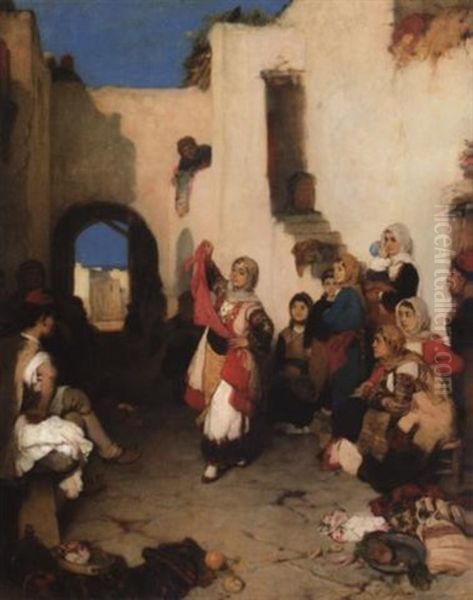 A Festival In Megara Oil Painting by Nikiforos Lytras