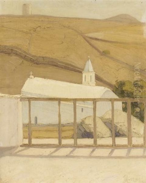 A Church On Tinos Oil Painting by Pericles Lytras