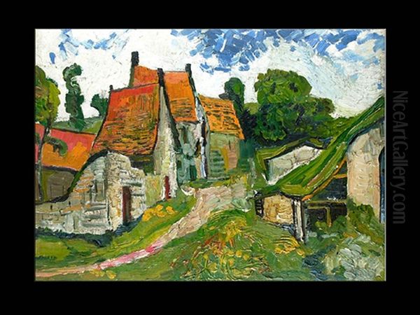 Dorfszene In Der Art Von Van Gogh Oil Painting by Alexander Lyubimov