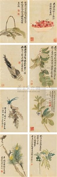 Flowers (+ 7 Others; 8 Works) Oil Painting by Ma Yuanyu