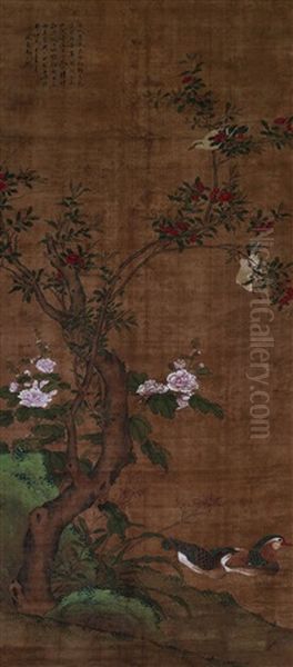 Flowers And Birds Oil Painting by Ma Yuanyu