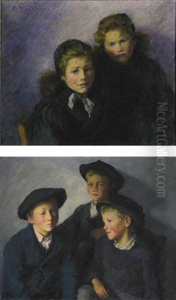 Sisters; Three Of A Kind Oil Painting by Katherine MacCausland