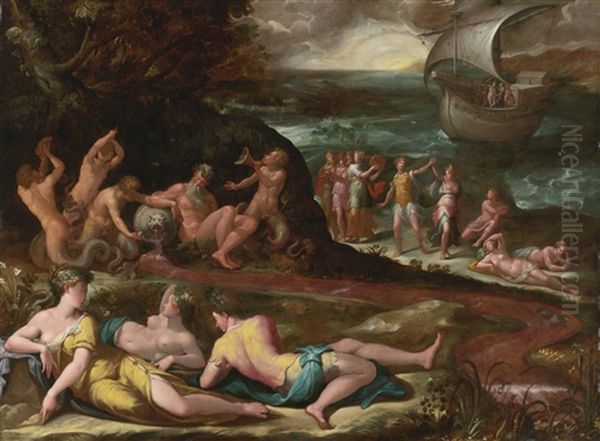 The Bacchanal Of The Andrians Oil Painting by Girolamo Del Crocifissaio (see Macchietti)