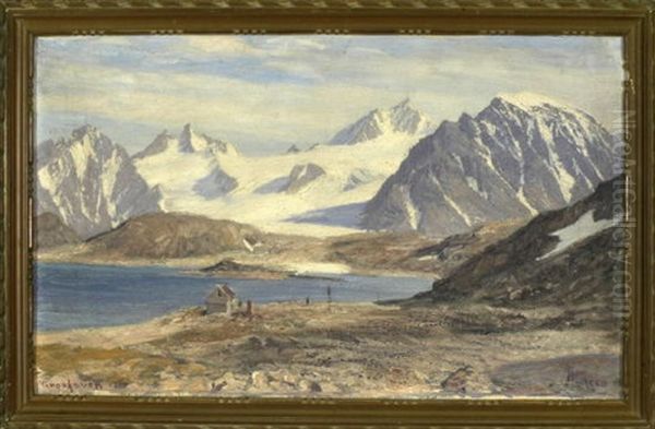 Arktische Landschaft Mit Blick Auf Den Nansengletscher In Spitzbergen Oil Painting by Georg Macco