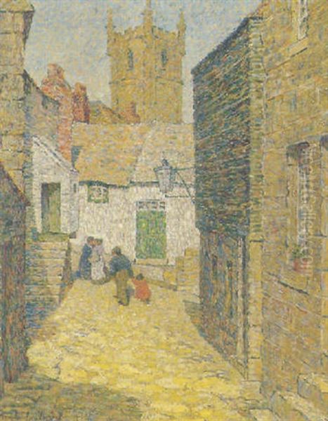 Village Scene Oil Painting by Mary Nicholena Maccord