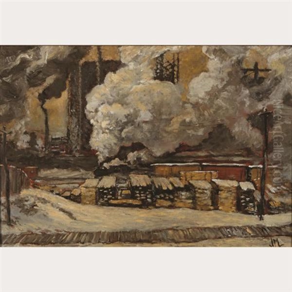 Sketch For Tracks And Traffic Oil Painting by James Edward Hervey MacDonald