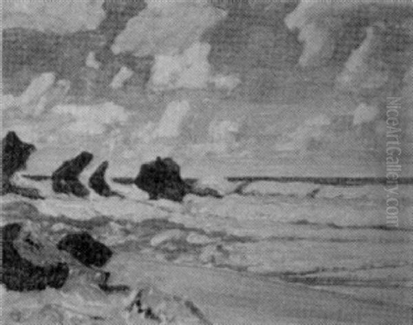 Atlantic Shore, Lunenberg, N. S. Oil Painting by James Edward Hervey MacDonald