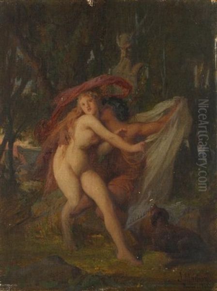 Le Baiser Vole Oil Painting by Jules Machard