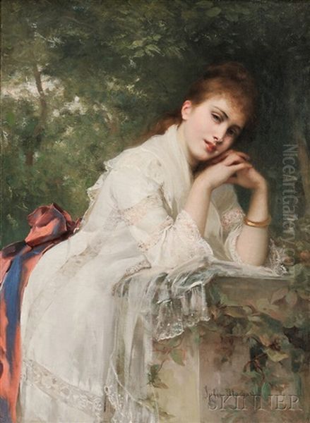 Meditation Oil Painting by Jules Machard