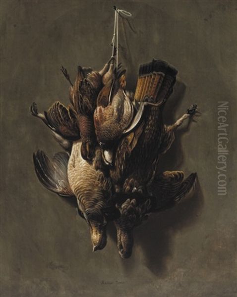 Grouse And Quail Oil Painting by William H. Machen