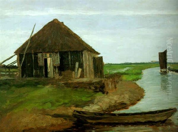 Moorgraben Oil Painting by Fritz Mackensen