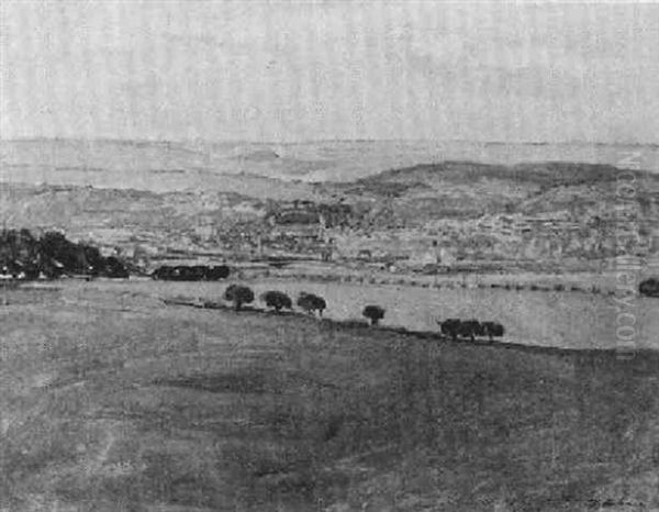 Blick Auf Weimar Vom Ettersberg Oil Painting by Fritz Mackensen