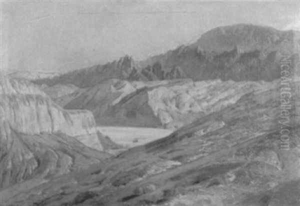 Panoramic Mountainous Landscape Oil Painting by Roderick D. Mackenzie