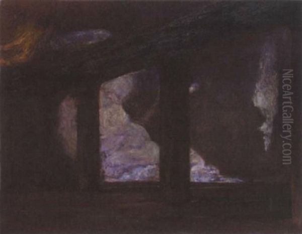 Pouring Slag, Clouds Of Smoke (steel Mill Near Birmingham, Alabama) Oil Painting by Roderick D. Mackenzie