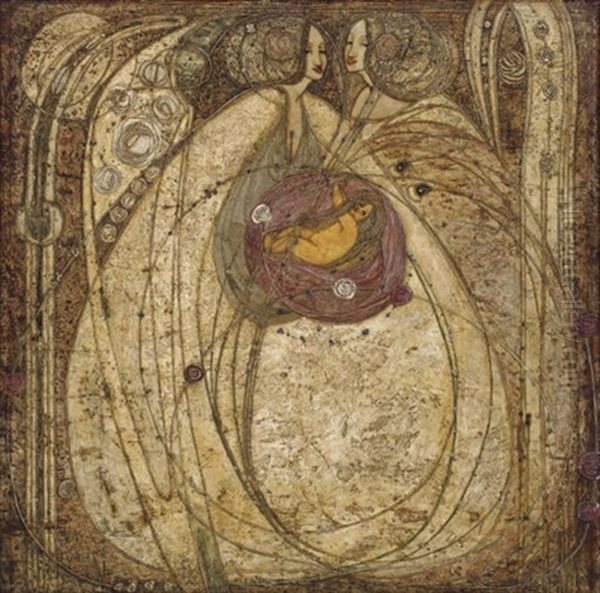 The Heart Of The Rose Oil Painting by Margaret Macdonald