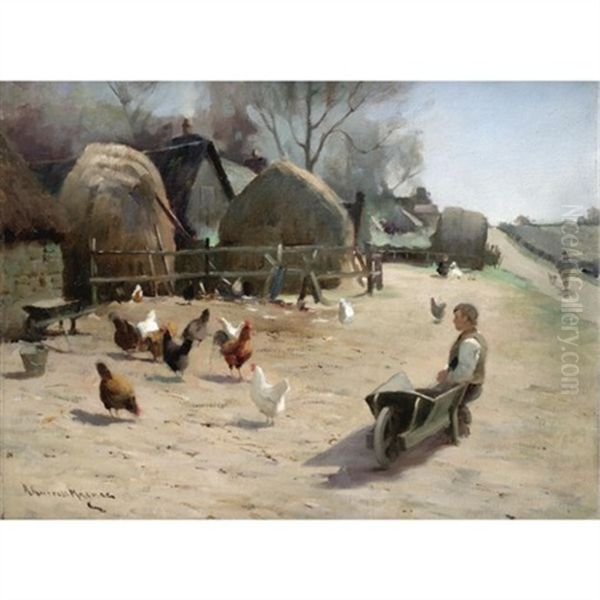 A Quiet Moment Oil Painting by Robert Russell Macnee