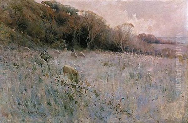 The Edge Of The Meadow Oil Painting by Robert Russell Macnee