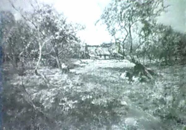 Cattle In An Orchard Oil Painting by Robert Russell Macnee
