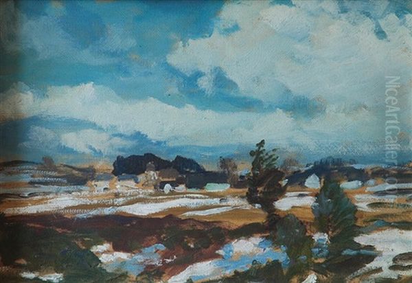 Melting In The Highlands Oil Painting by Gustav Macoun