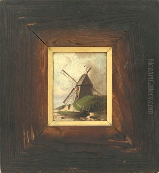 Old Mill Oil Painting by Wendell F. Macy