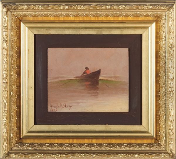 Dory In The Fog Oil Painting by Wendell F. Macy