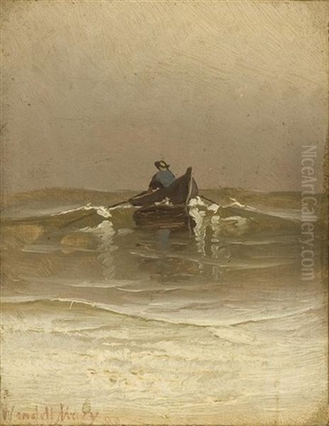 Rowing Ashore Oil Painting by Wendell F. Macy