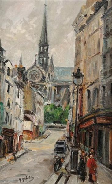 Vue De L'eglise Oil Painting by Gustave Madelain