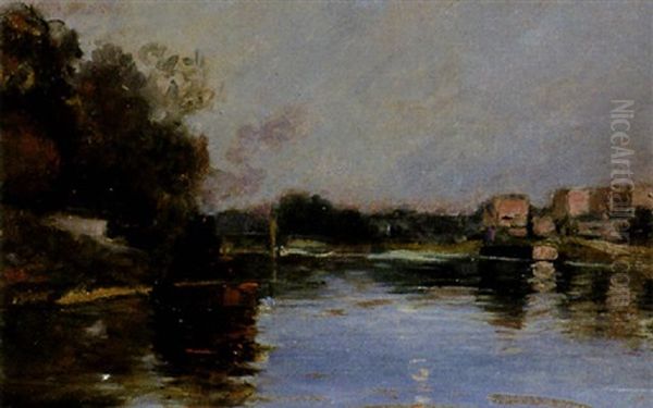 Bord De Seine Oil Painting by Paul Madeline