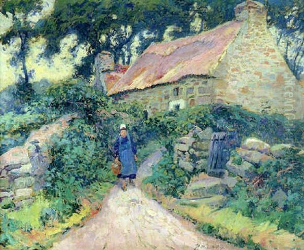 Paysanne Devant Sa Chaumiere Oil Painting by Paul Madeline