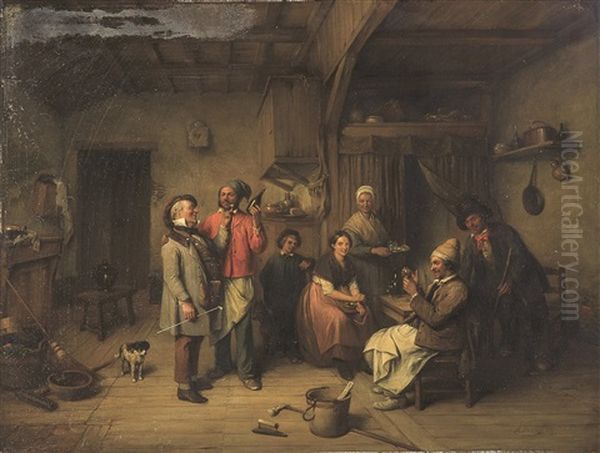 Le Moraliste Et L'ivrogne Oil Painting by Jean-Baptiste Madou