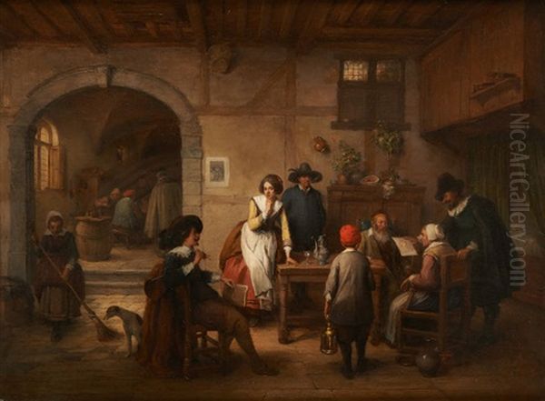 Le Dejeuner Du Peintre Oil Painting by Jean-Baptiste Madou
