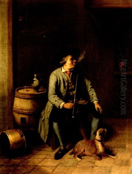Le Fumeur Oil Painting by Jean-Baptiste Madou