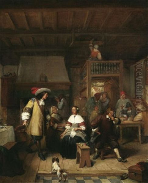 Buntes Treiben Im Wirtshaus Oil Painting by Jean-Baptiste Madou