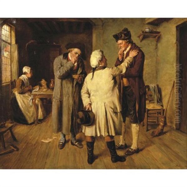 The Gossips Oil Painting by Jean-Baptiste Madou