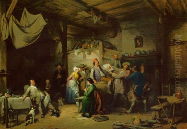 Pris En Plein Sieste Oil Painting by Jean-Baptiste Madou