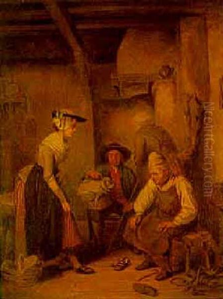The Shoemaker Oil Painting by Jean-Baptiste Madou